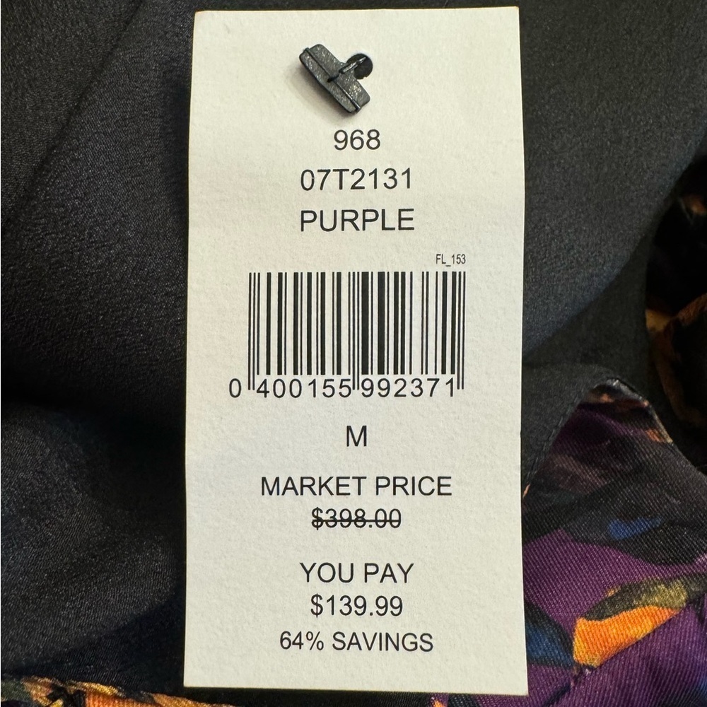 DELFI Collective Floral Dress Purple Floral Puff Sleeves Size Medium NEW $398 - Picture 14 of 16